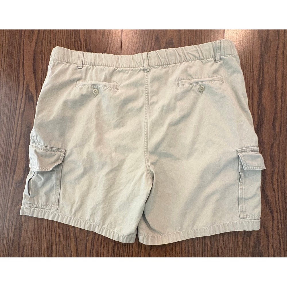 VanHeusen Men Cargo Shorts Size 38 Khaki Tan Cotton Elastic Waist Utility Pocket - Picture 8 of 13